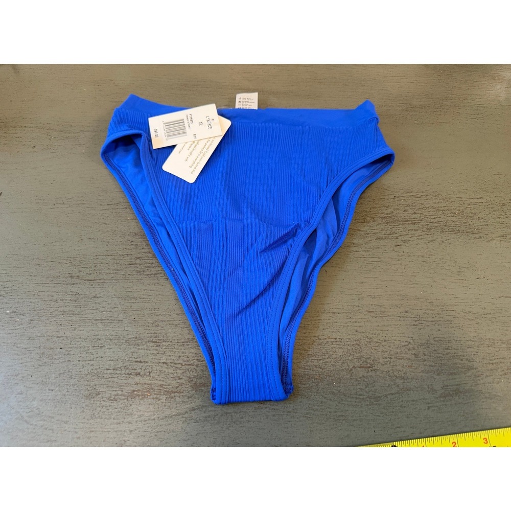 L*Space Frenchi Bitsy Ribbed High Waist Bikini Bottom Royal Blue XL PTFRB20